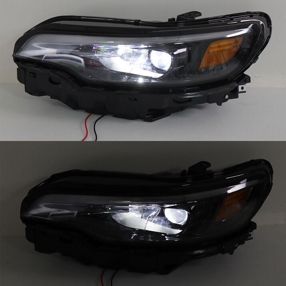 Right+Left Headlight For 2019-2022 Jeep Cherokee Black LED W/ Ballast