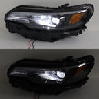 Right+Left Headlight For 2019-2022 Jeep Cherokee Black LED W/ Ballast
