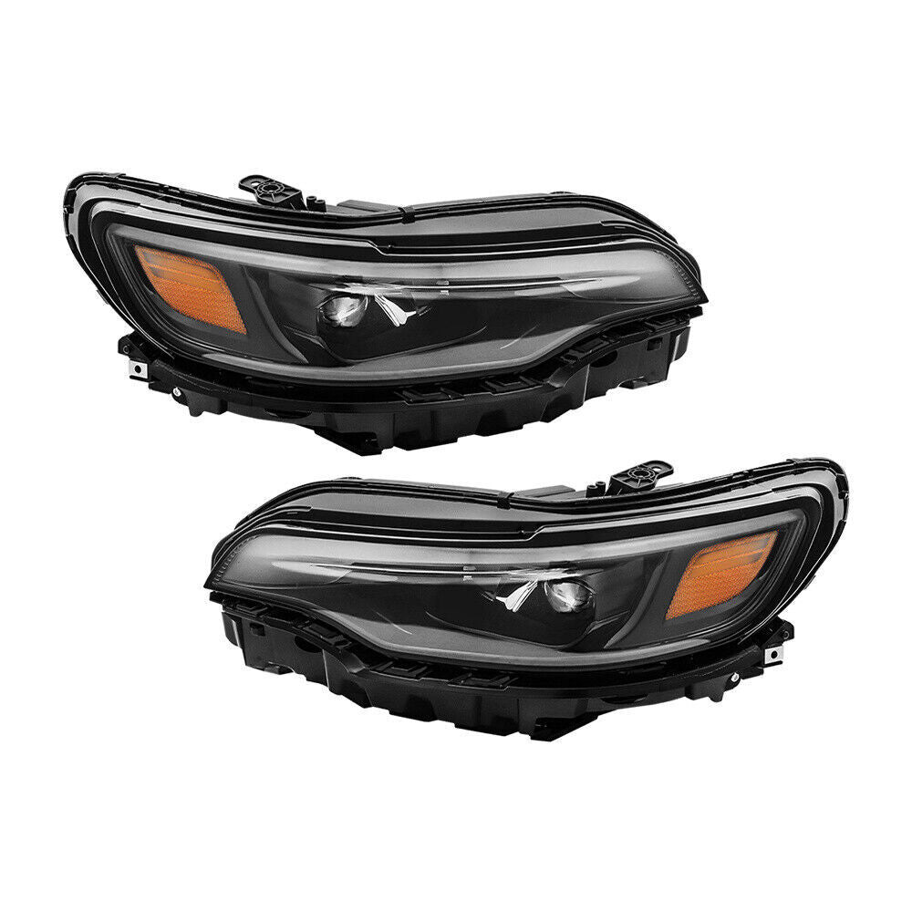Right+Left Headlight For 2019-2022 Jeep Cherokee Black LED W/ Ballast