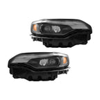 Right+Left Headlight For 2019-2022 Jeep Cherokee Black LED W/ Ballast