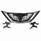 Front Upper Chrome Grill For 2016-2018 Nissan Sentra ABS Honeycomb Mesh