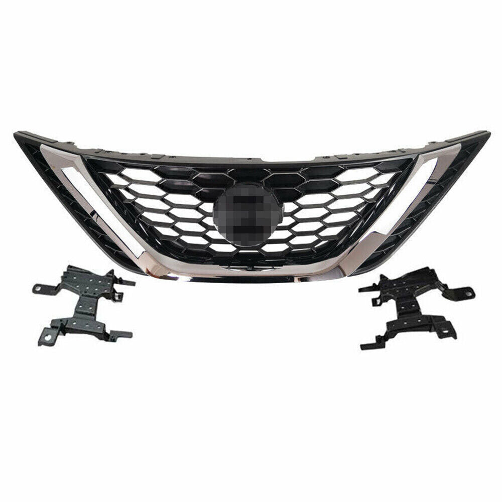 Front Upper Chrome Grill For 2016-2018 Nissan Sentra ABS Honeycomb Mesh