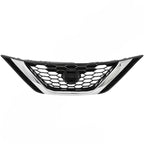 Front Upper Chrome Grill For 2016-2018 Nissan Sentra ABS Honeycomb Mesh