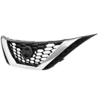 Front Upper Chrome Grill For 2016-2018 Nissan Sentra ABS Honeycomb Mesh
