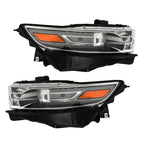 Left+Right Headlights For 2013 2014-2016 Ford Taurus Halogen W/Gray Trim