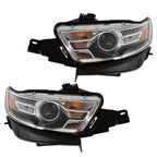 Left+Right Headlights For 2013 2014-2016 Ford Taurus Halogen W/Gray Trim