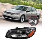 Left Headlight For 2012-2015 Volkswagen Passat Haloge Headlamp LH Drive