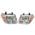 Left+Right Headlight For 2009-2021 Nissan Frontier Truck Chrome Halogen
