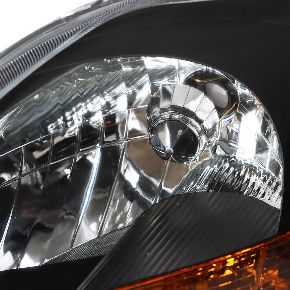 Left+Right Headlight For 2007-12 Toyota Yaris Halogen Type Black Housing