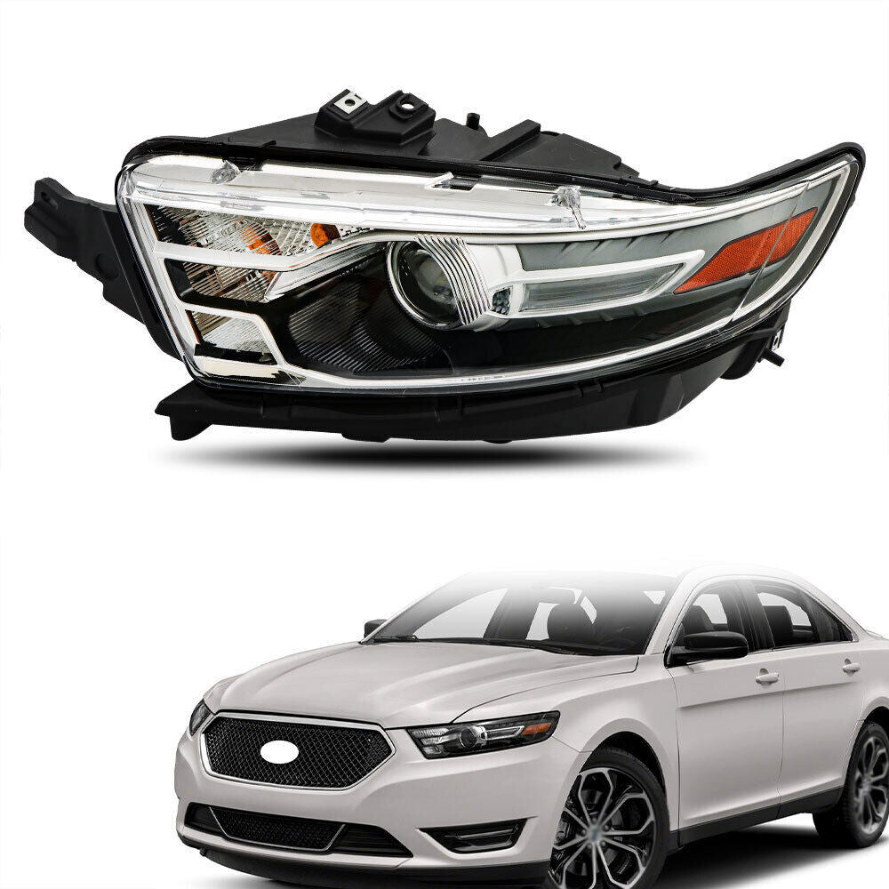 Left Side Headlights For 2013-2014 Ford Taurus Halogen W/Gray Trim HIR2