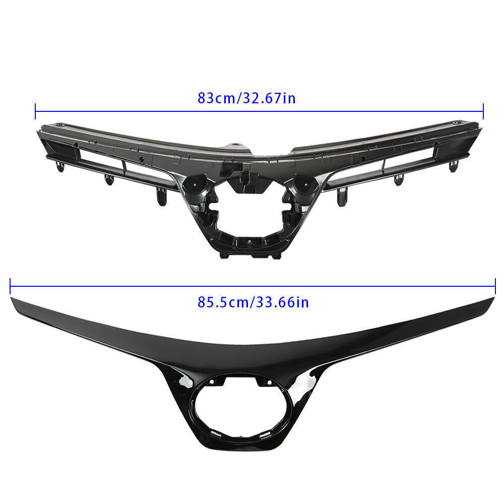 Upper Grille For TOYOTA Corolla SE XSE 2017 2018 2019 Black 53105-02010