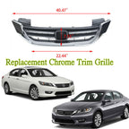 Front Upper Grille Chrome Trim Grill For 2013-2015 Honda Accord Sedan