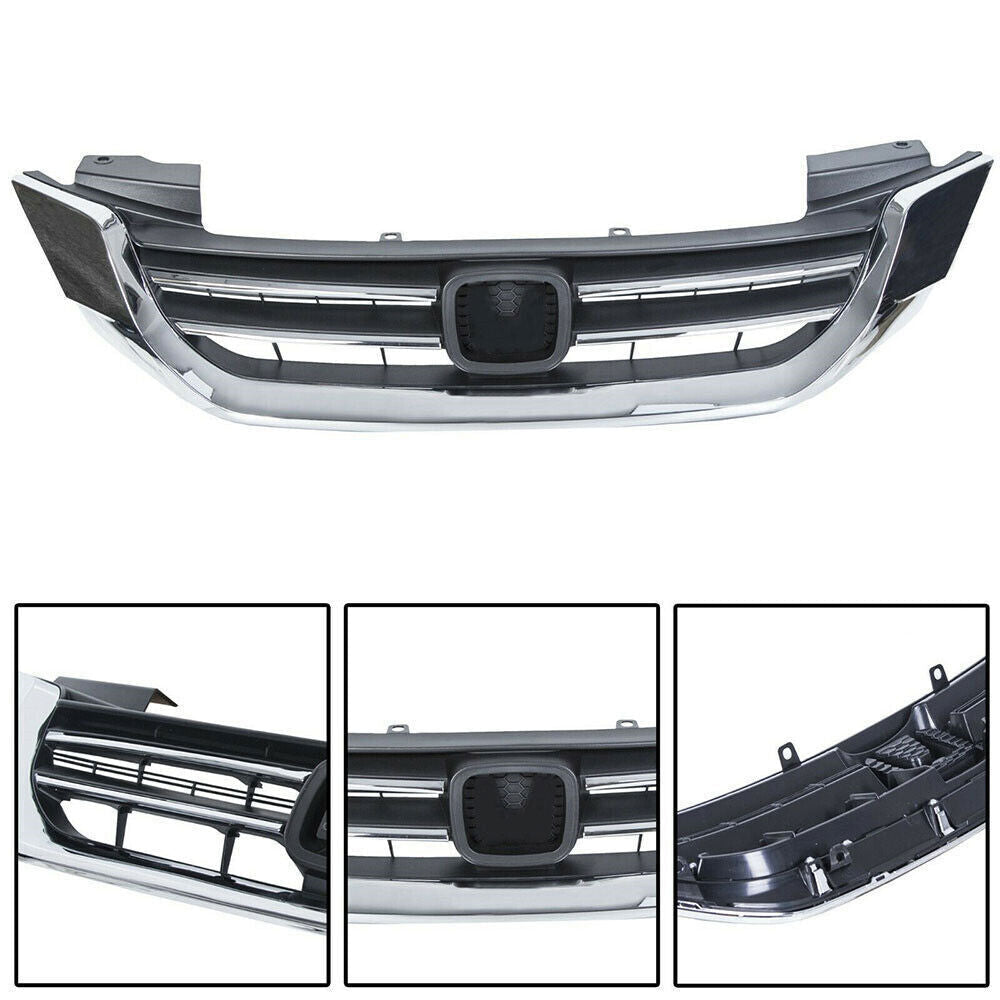 Front Upper Grille Chrome Trim Grill For 2013-2015 Honda Accord Sedan