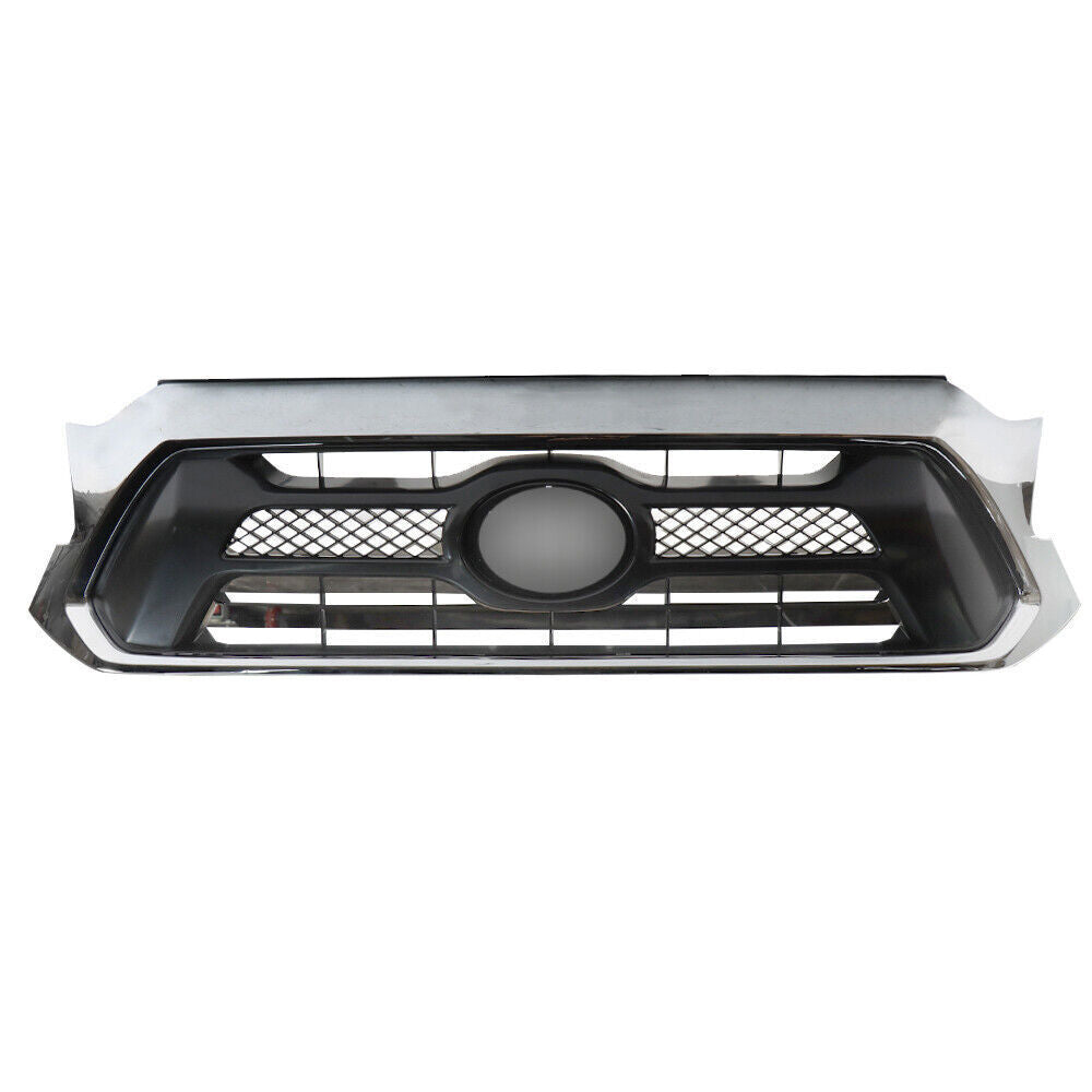 Front Upper Grille For 2012-14 2015 Toyota Tacoma Chrome Black TO1200351