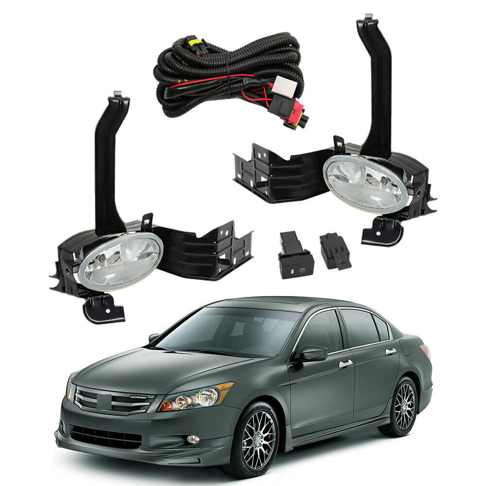 Left+Right Fog Lights Fit For 2008-2010 Honda Accord Sedan Driving Lamps