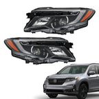 LH+RH W/LED Low Beam+DRL For 2016-18 Pilot ELITE&2019-21 Passport Black