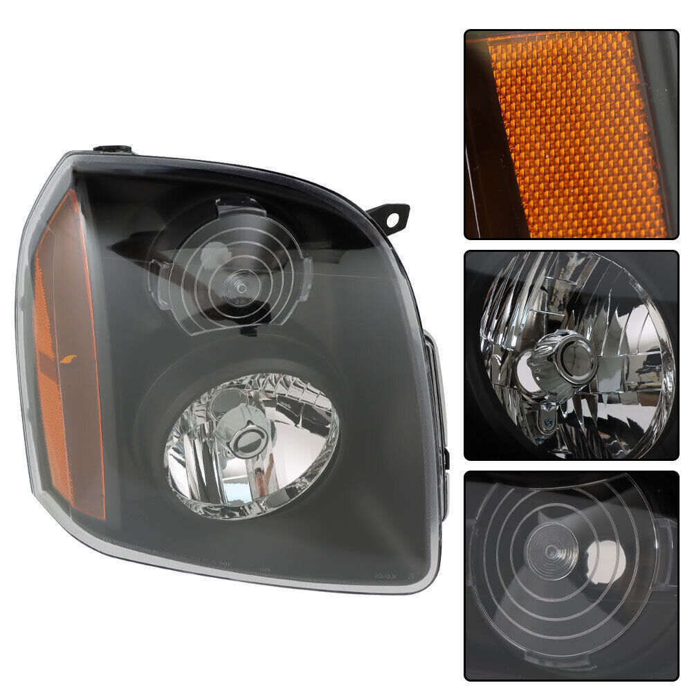 Left+Right Headlights For 2007-2014 GMC Yukon Denali XL1500 2500 Black