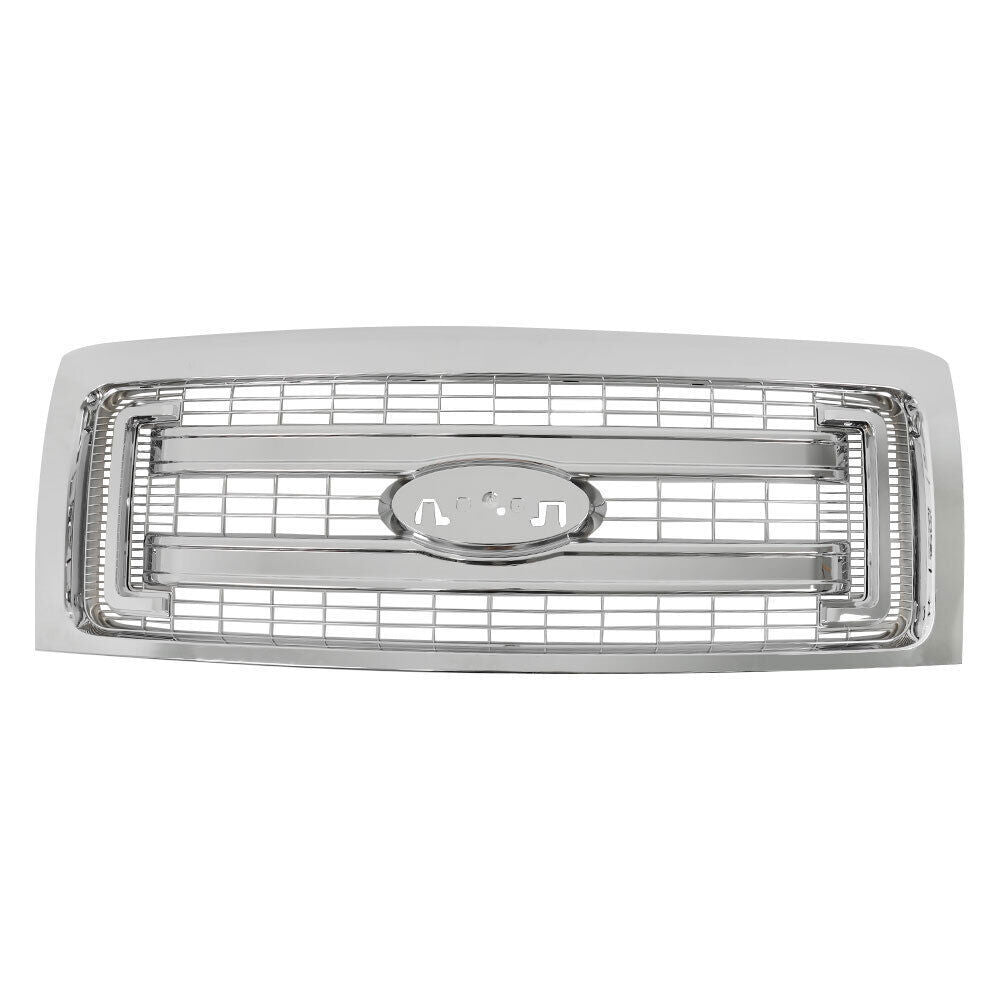 Front Bumper Grille For 2009-2014 Ford F150 Truck Chrome Grille