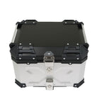 Silver Motorcycle Luggage Waterproof Tail Box Top Case Scooter Trunk Storage 45L