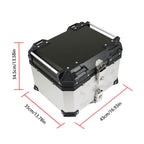 Silver Motorcycle Luggage Waterproof Tail Box Top Case Scooter Trunk Storage 45L