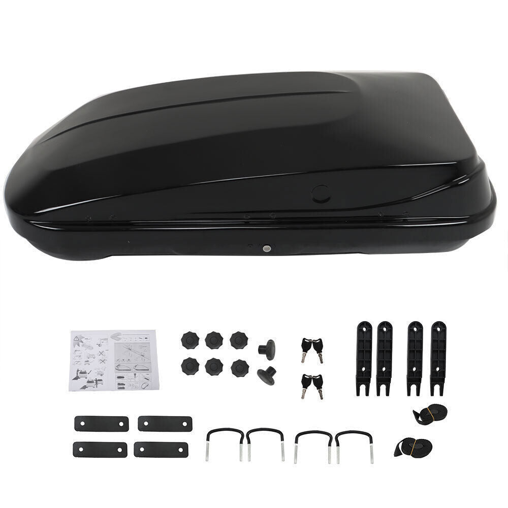 2Key 14 ft³ Car Top Cargo Carrier Vehicle Roof Luggage Storage Box Black
