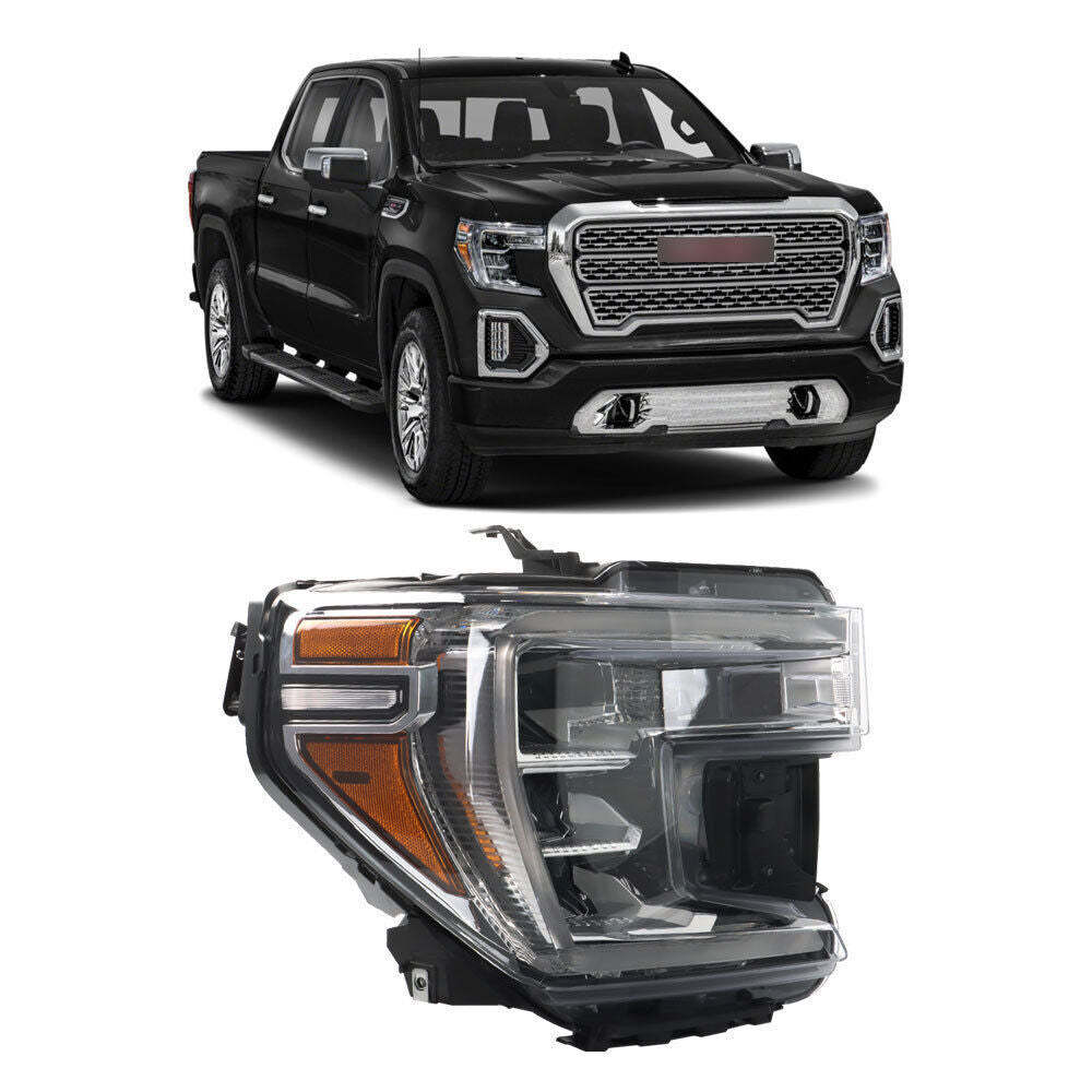 Right Headlights For 2019 20 2021 GMC Sierra 1500 Halogen w/o LED Signal