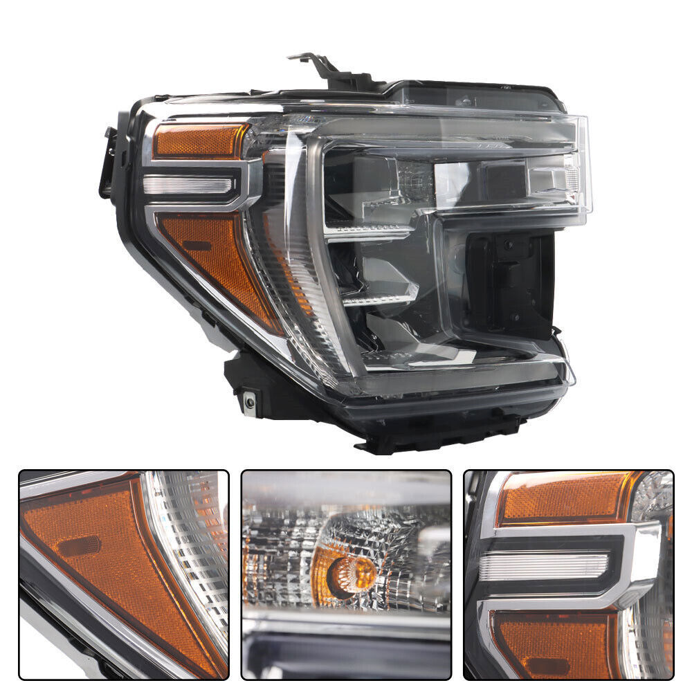 Right Headlights For 2019 20 2021 GMC Sierra 1500 Halogen w/o LED Signal