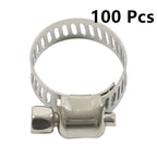 100 × 1/2"-3/4" Adjustable Stainless Steel Drive Hose Clamps Fuel Line Worm Clip