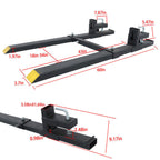 4000lbs 60" Clamp on Tractor Forks Pallet Forks Adjustable Bucket Forks