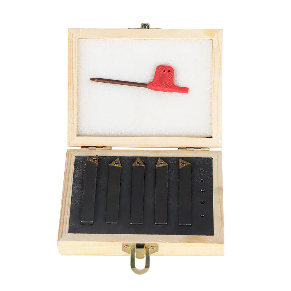 5 Pack 3/8 "lathe indexable carbide insert + turning tool bit holder kit New