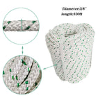 Bull Rope 3/8" × 100' 1544Lbs Breaking Strength Double Braid Polyester Ropes