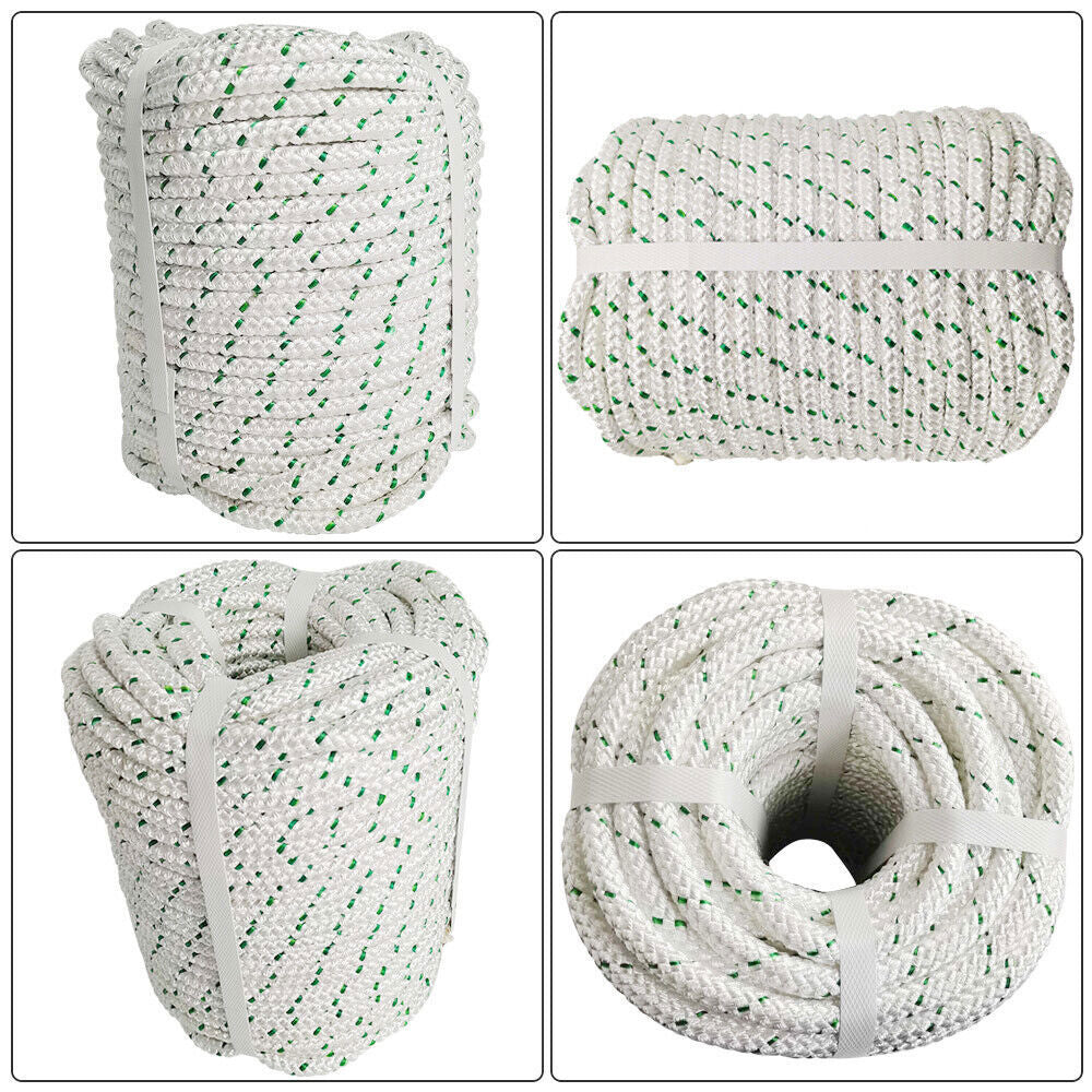 Bull Rope 3/8" × 100' 1544Lbs Breaking Strength Double Braid Polyester Ropes