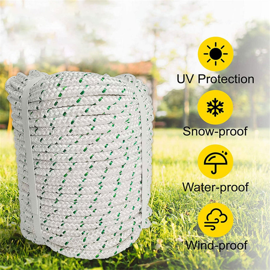 Bull Rope 3/8" × 100' 1544Lbs Breaking Strength Double Braid Polyester Ropes