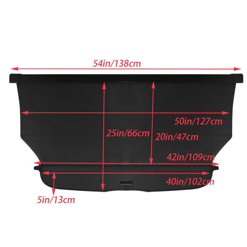 Retractable Rear Cargo Cover Truck Security For 2012-16 Honda CRV Black