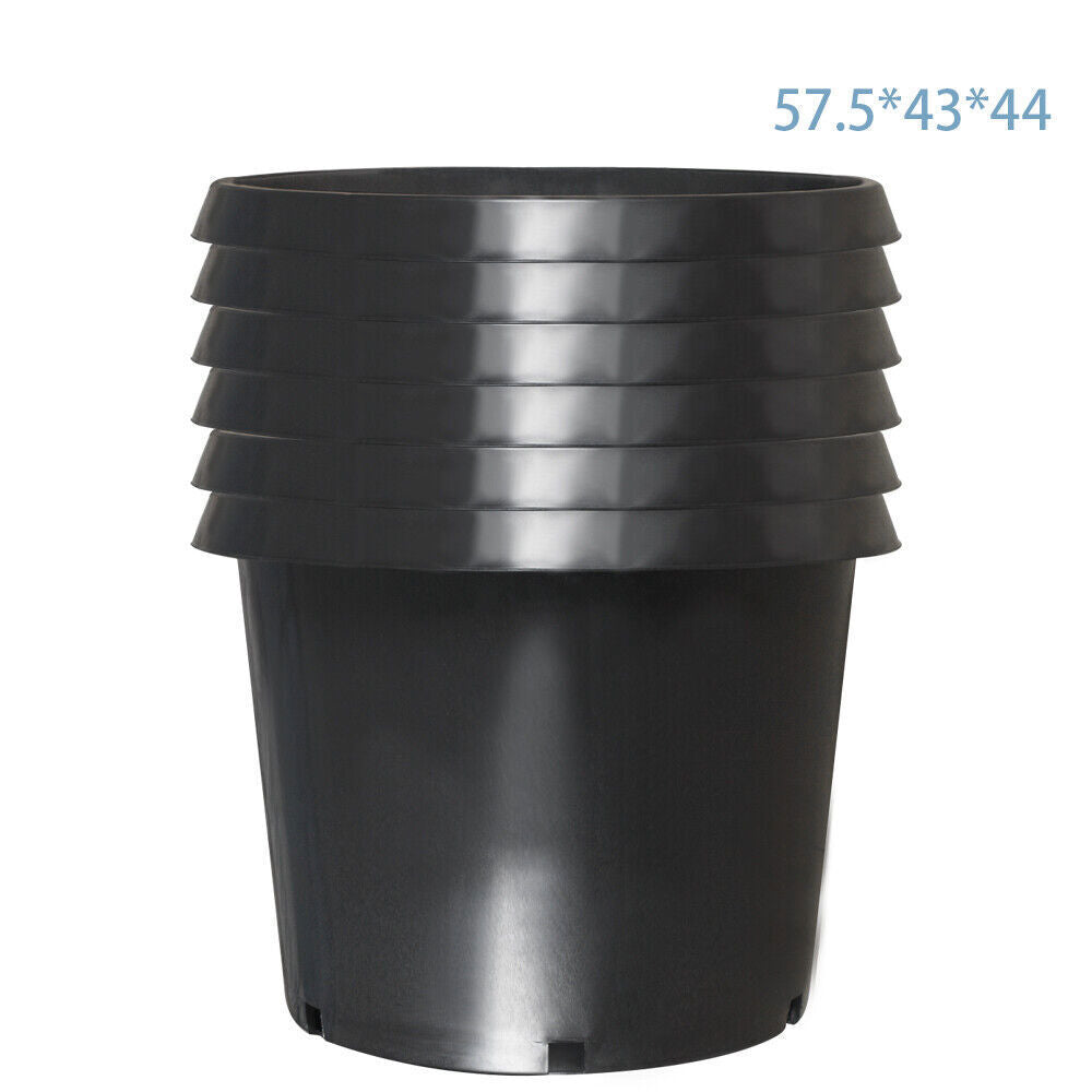 5Pcs Black Injection Molding Plant Flower Pot Nursery Containers 20 Gallon