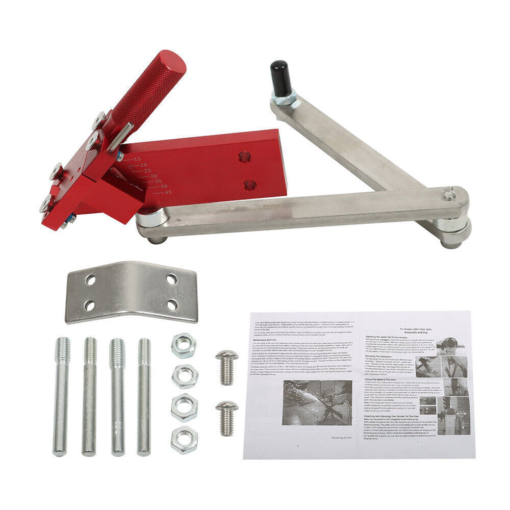 Sharpener 15°-45° (5005) Adjustable For Straight & Standard Lawn Mower Blade Red