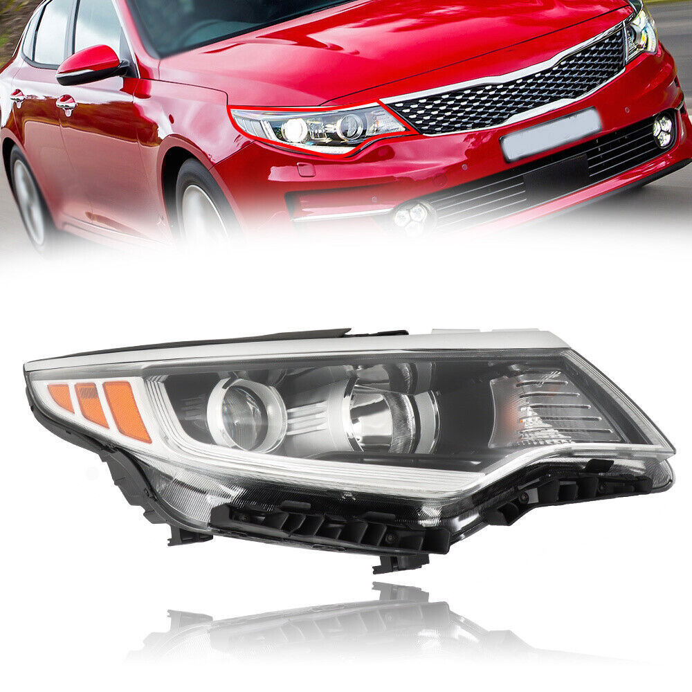 Right Headlight For 2016-2018 Kia Optima Halogen w/o LED DRL Assembly