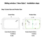 12"W x 22"H RV Window Vertical Slide For RVs Camper W/ DOT