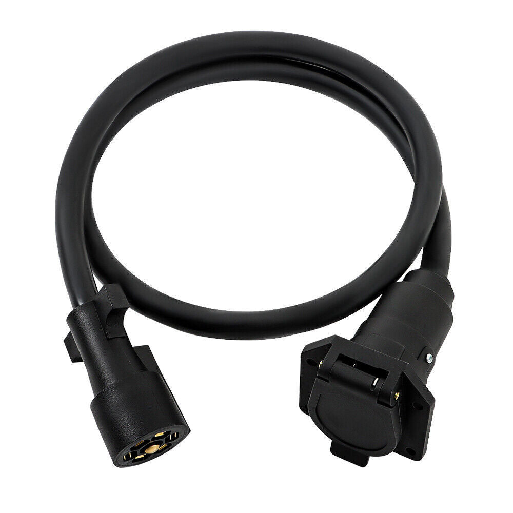 Trailer Plug Extension Cord 7 Pin Harness 10-14 AWG RV Gooseneck 4 ft