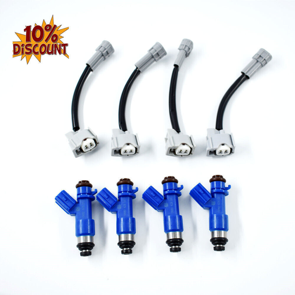Fuel Injectors w/ Adapters 4 pcs For 1997-2001 Honda Civic Acura Integra
