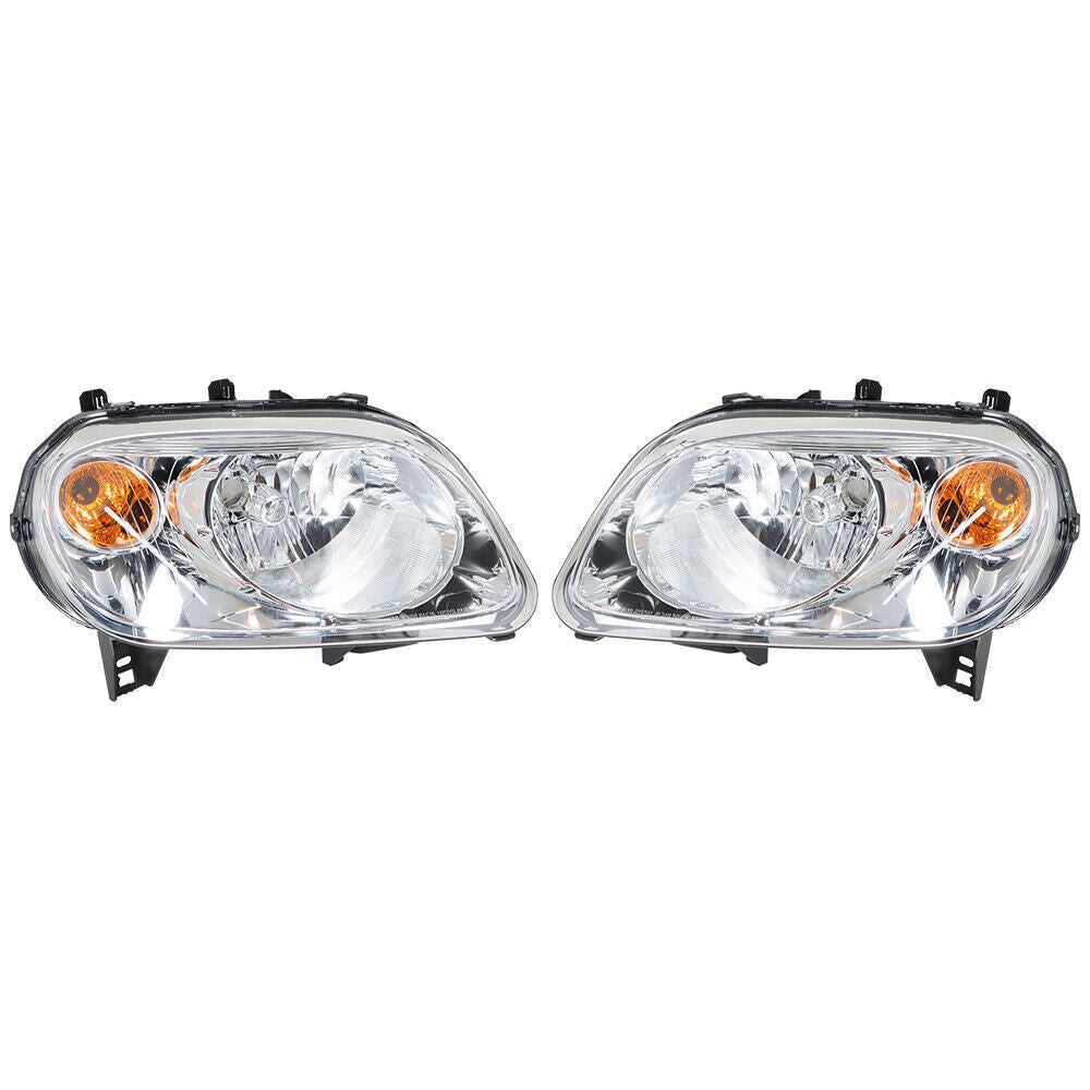 Right+Left Headlight For 2006-2011 Chevy HHR Halogen Type Chrome Housing