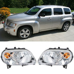 Right+Left Headlight For 2006-2011 Chevy HHR Halogen Type Chrome Housing