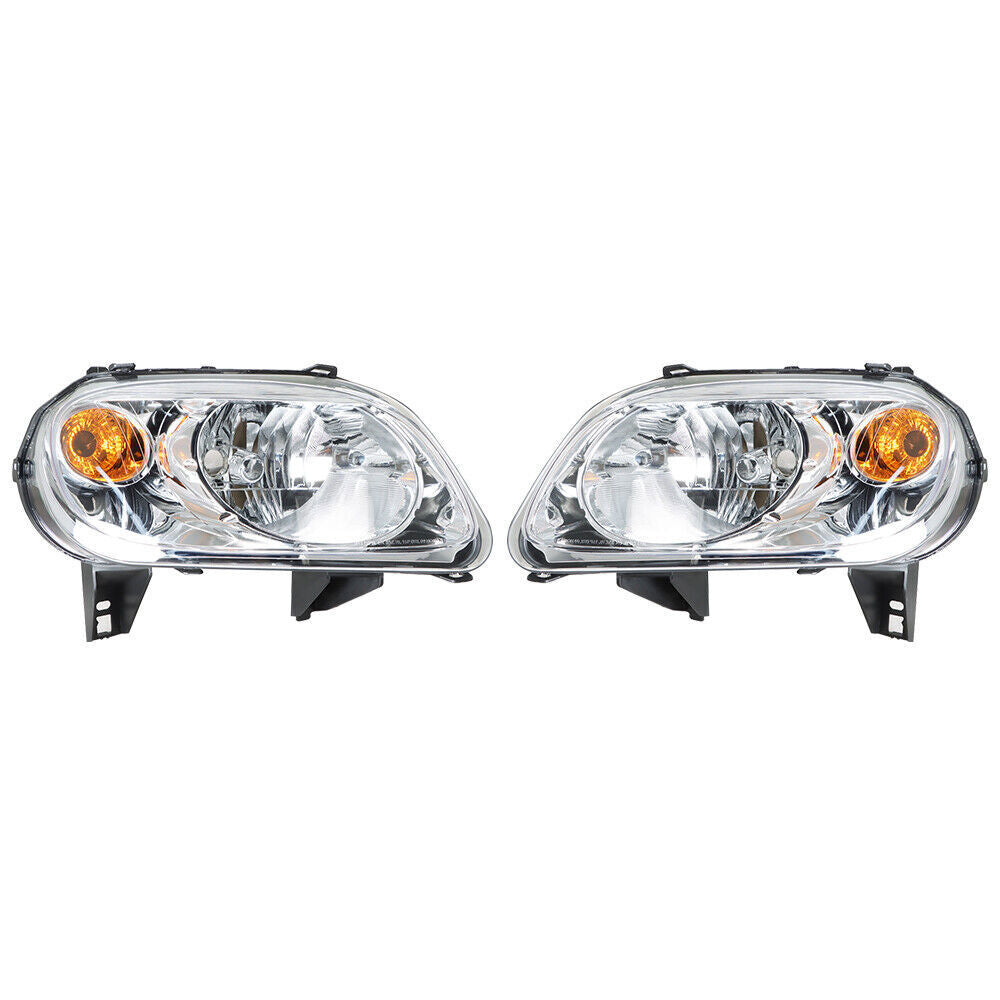 Right+Left Headlight For 2006-2011 Chevy HHR Halogen Type Chrome Housing