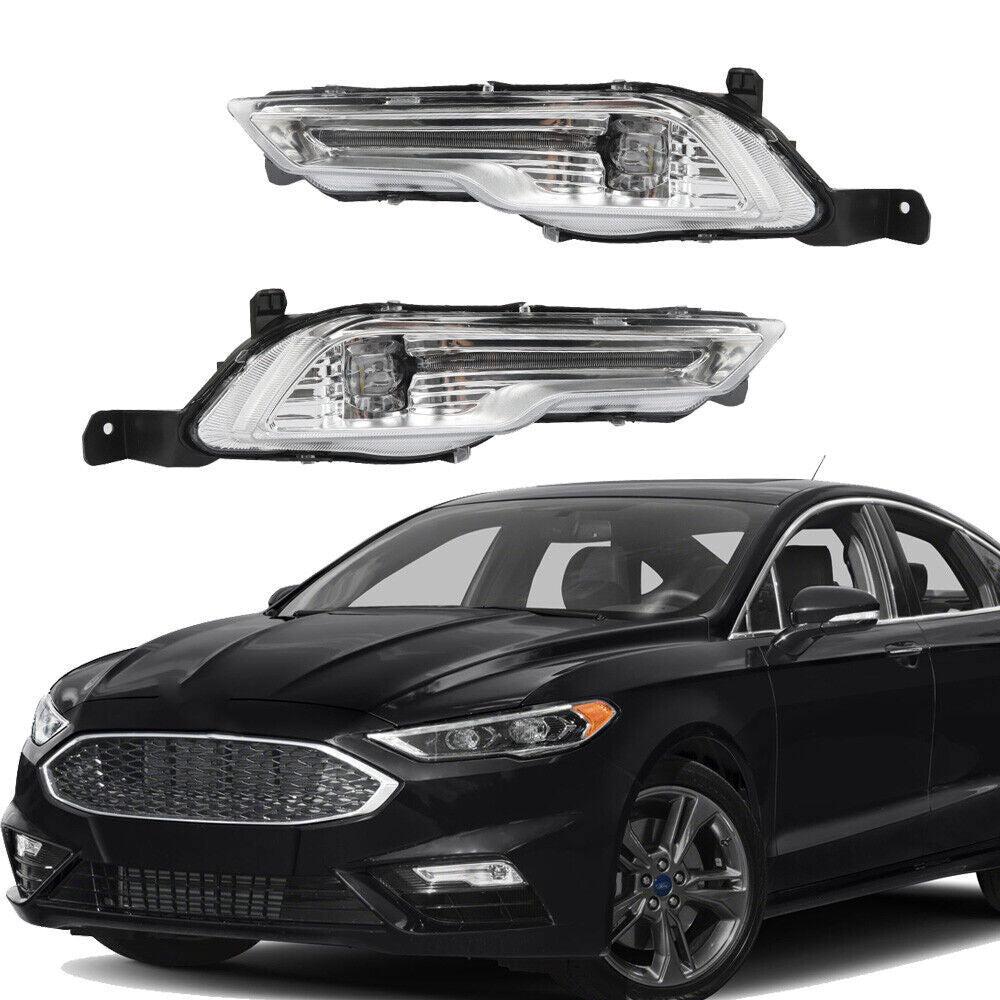 RH+LH LED Fog Lights For 2017-2018 Ford Fusion 2018-2019 Explorer W/Bulb