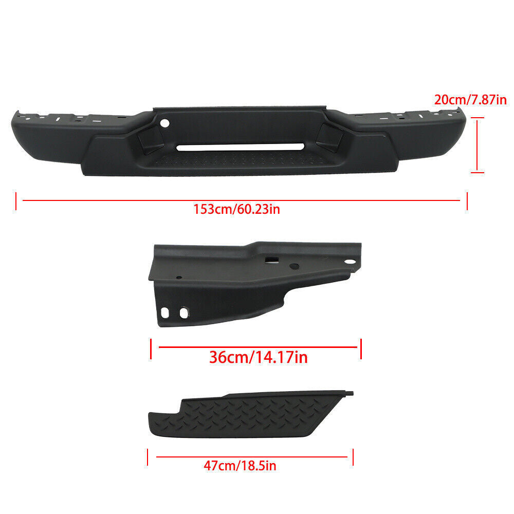 Black Steel Rear Bumper For 2004-2007 Chevrolet Colorado GMC Canyon