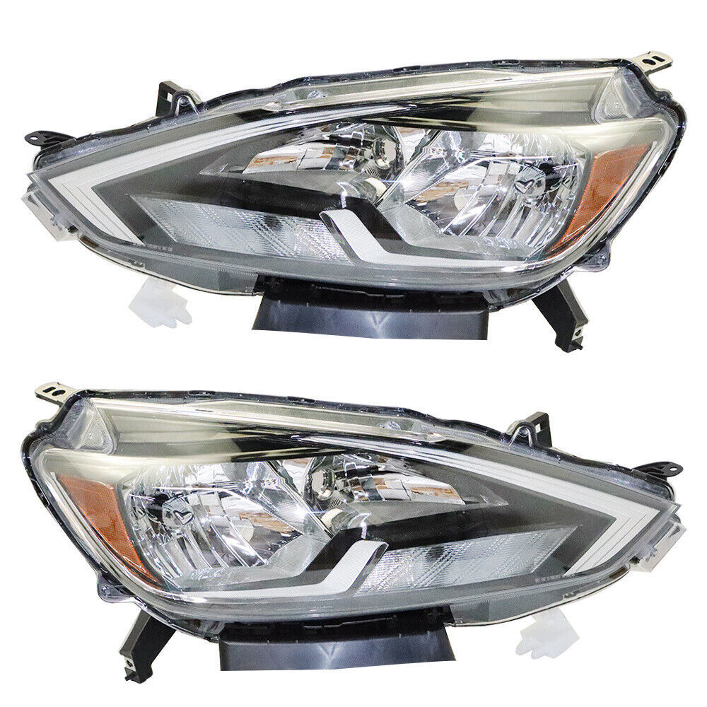 Left+Right Headlights For 2016-2018 Nissan Sentra Halogen Type Projector