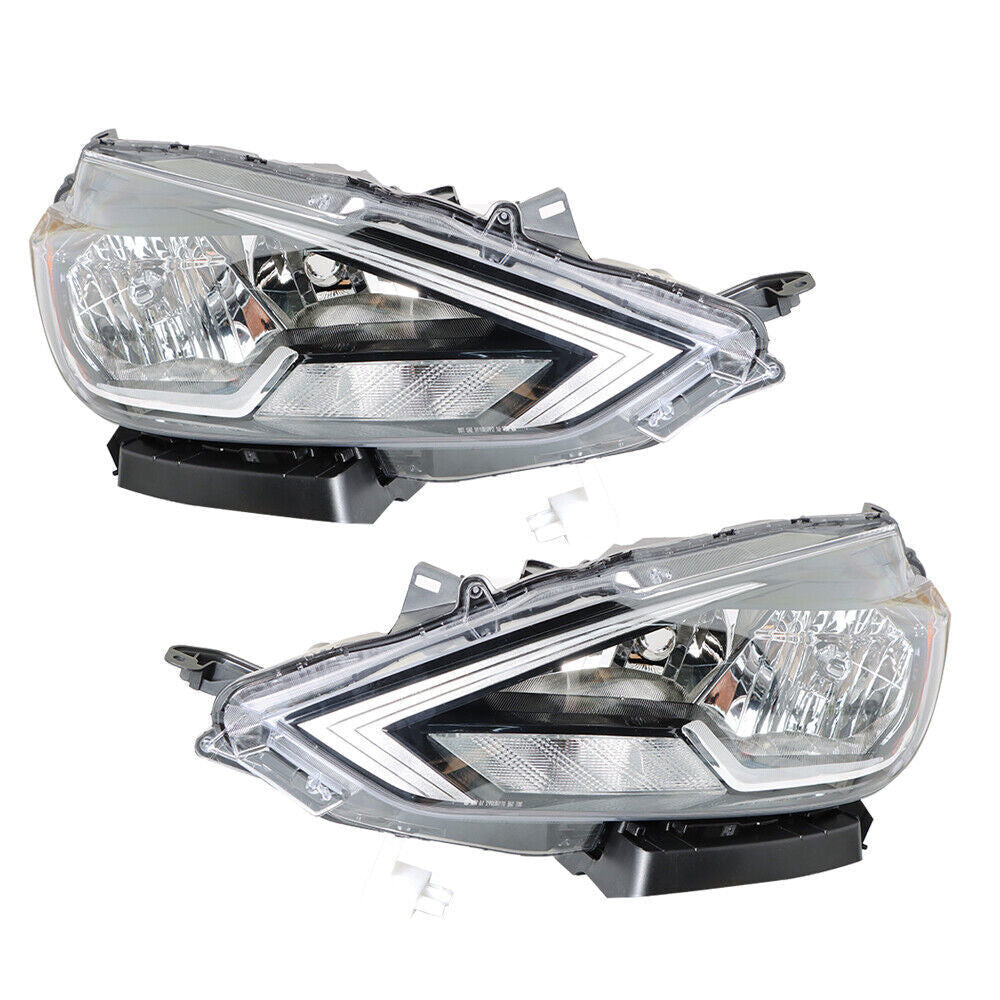 Left+Right Headlights For 2016-2018 Nissan Sentra Halogen Type Projector