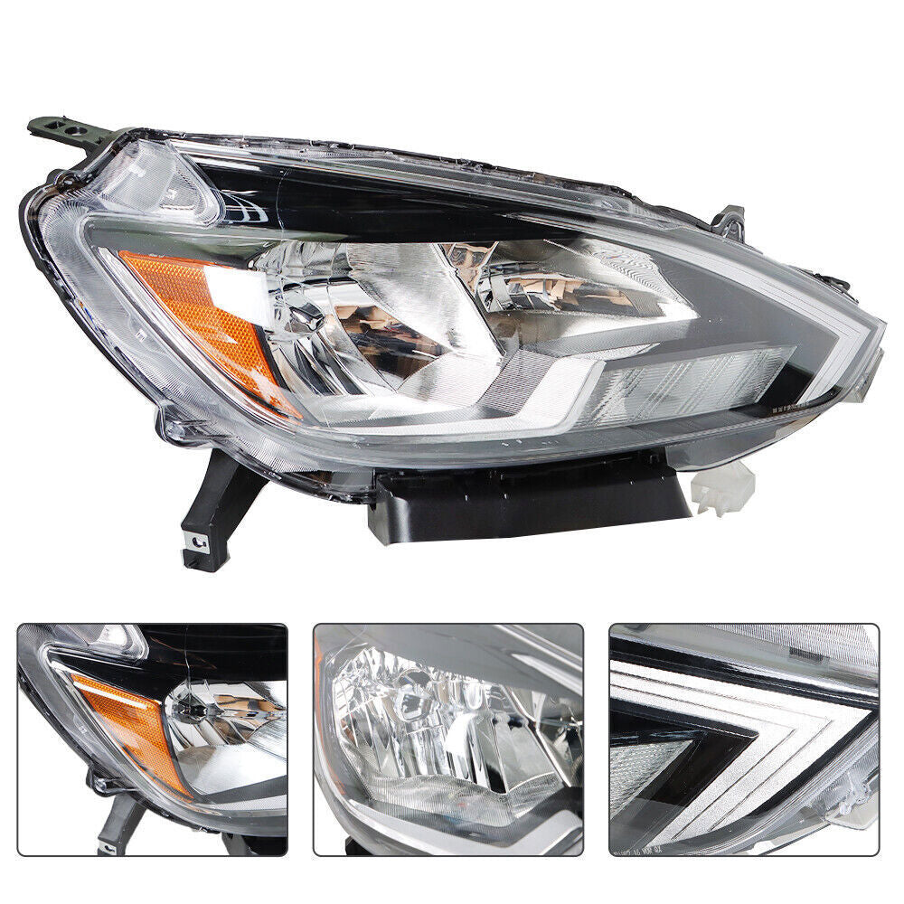 Left+Right Headlights For 2016-2018 Nissan Sentra Halogen Type Projector