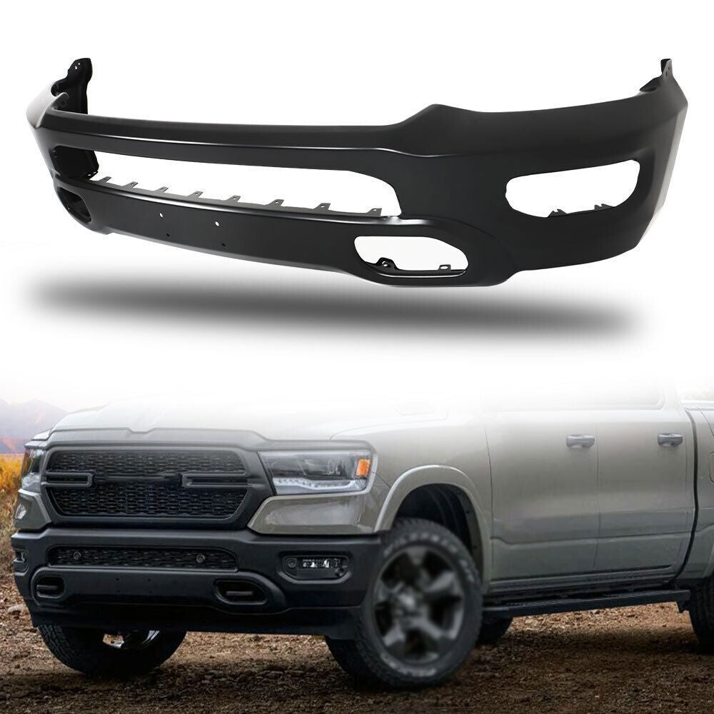 Primered Steel Front Bumper Replacement For 2019-2023 Dodge RAM 1500 Blk
