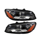 Left+Right Side Headlight For 2012-2015 Volkswagen Passat Halogen Black